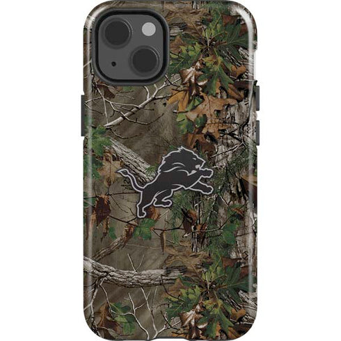 NFL Detroit Lions Realtree Xtra Green Camo iPhone 15 Impact Case