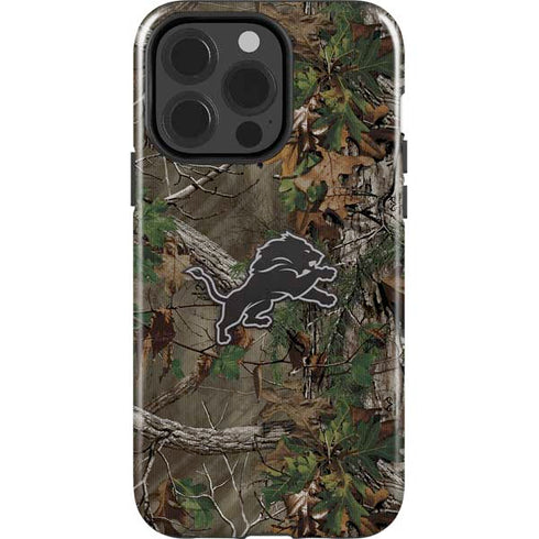 NFL Detroit Lions Realtree Xtra Green Camo iPhone 14 Pro Impact Case