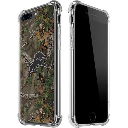 NFL Detroit Lions Realtree Xtra Green Camo iPhone 7/8 Plus Clear Case