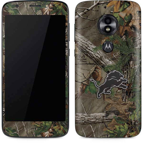 NFL Detroit Lions Realtree Xtra Green Camo Moto E5 Play Skin