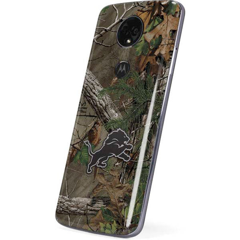 NFL Detroit Lions Realtree Xtra Green Camo Moto E5 Plus Skin