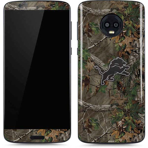 NFL Detroit Lions Realtree Xtra Green Camo Moto G6 Skin