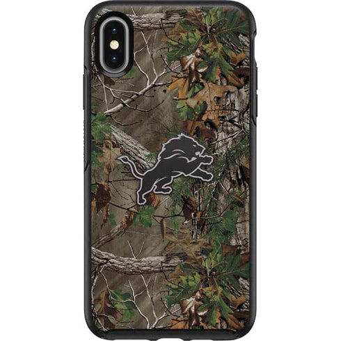 NFL Detroit Lions Realtree Xtra Green Camo Otterbox Symmetry iPhone Skin
