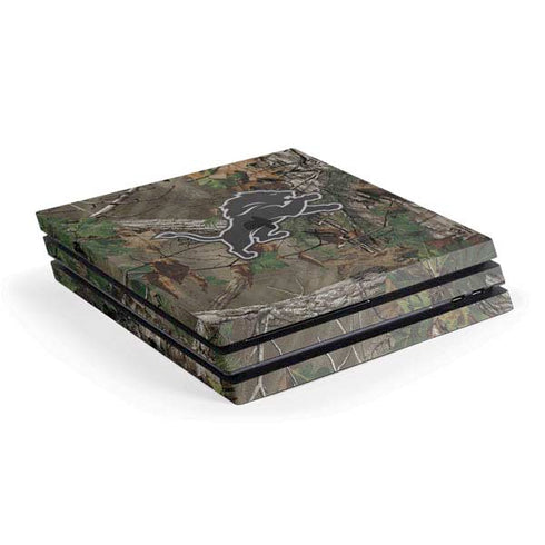 NFL Detroit Lions Realtree Xtra Green Camo PS4 Pro Console Skin