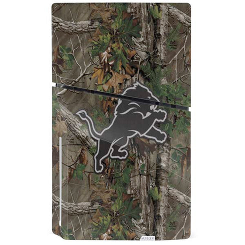 NFL Detroit Lions Realtree Xtra Green Camo PS5 Slim Disk Bundle Skin