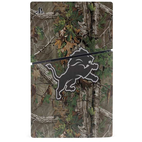 NFL Detroit Lions Realtree Xtra Green Camo PS5 Slim Disk Console Skin