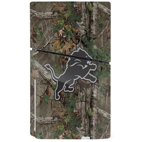 NFL Detroit Lions Realtree Xtra Green Camo PS5 Slim Disk Console Skin