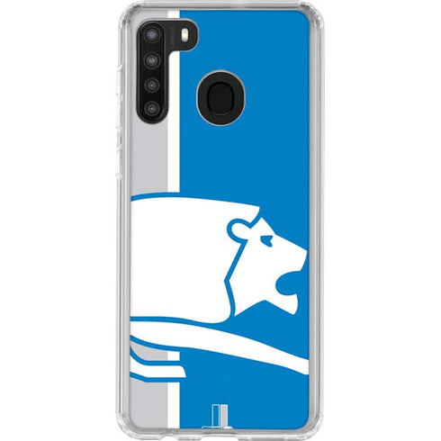 NFL Detroit Lions Retro Logo Galaxy A21 Clear Case