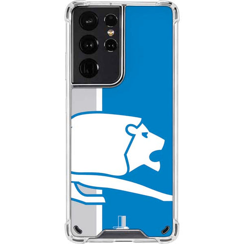 NFL Detroit Lions Retro Logo Galaxy S21 Ultra 5G Clear Case