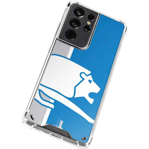NFL Detroit Lions Retro Logo Galaxy S21 Ultra 5G Clear Case