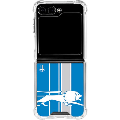 NFL Detroit Lions Retro Logo Galaxy Z Flip5 5G Clear Case