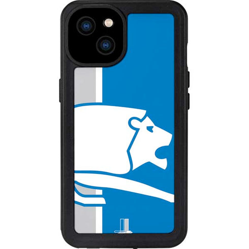 NFL Detroit Lions Retro Logo iPhone 15 Plus Waterproof Case