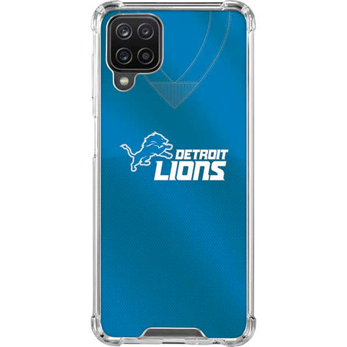 NFL Detroit Lions Team Jersey Galaxy A12 Clear Case