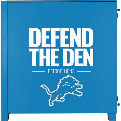 NFL Detroit Lions Team Motto Corsair 4000D Tempered Glass Mid-Tower ATX Case Skin