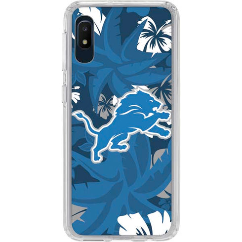 NFL Detroit Lions Tropical Print Galaxy A10e Clear Case