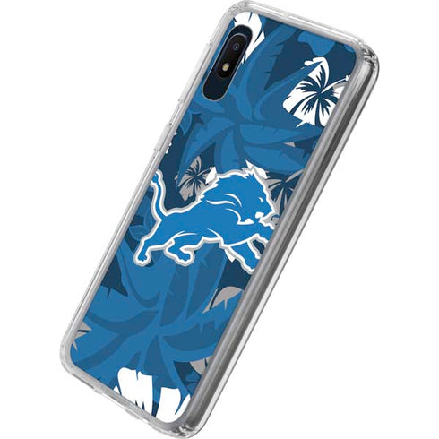 NFL Detroit Lions Tropical Print Galaxy A10e Clear Case