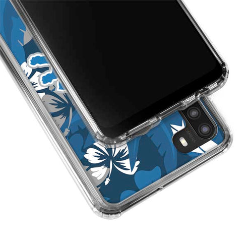 NFL Detroit Lions Tropical Print Galaxy A21 Clear Case