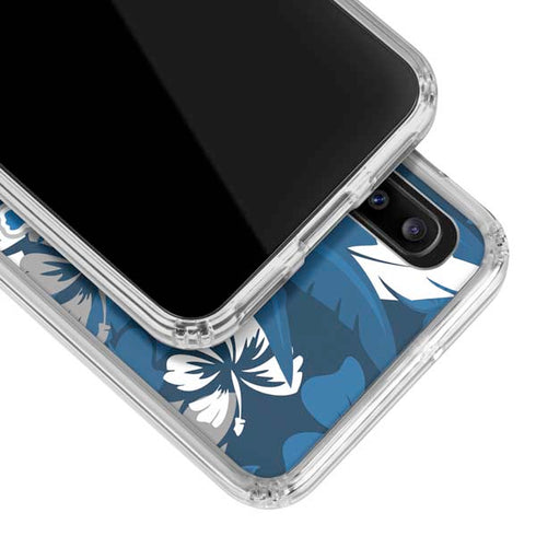NFL Detroit Lions Tropical Print Galaxy A30 Clear Case