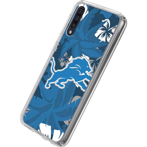 NFL Detroit Lions Tropical Print Galaxy A50 Clear Case