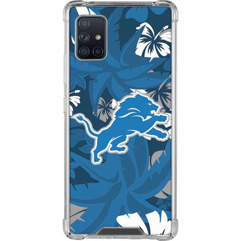 NFL Detroit Lions Tropical Print Galaxy A51 5G Clear Case