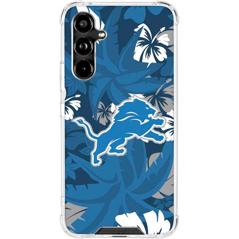 NFL Detroit Lions Tropical Print Galaxy A54 5G Clear Case