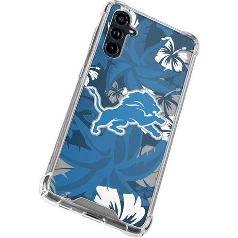 NFL Detroit Lions Tropical Print Galaxy A54 5G Clear Case