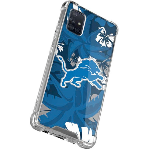 NFL Detroit Lions Tropical Print Galaxy A71 5G Clear Case