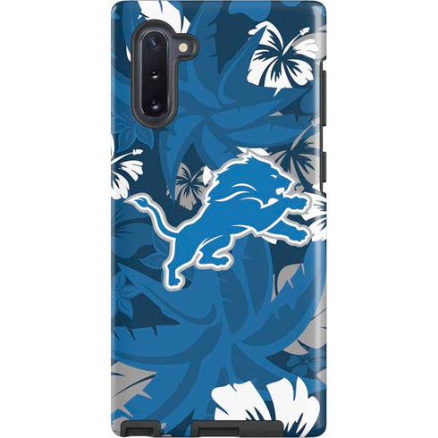 NFL Detroit Lions Tropical Print Galaxy Note 10 Pro Case