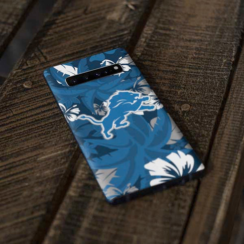 NFL Detroit Lions Tropical Print Galaxy S10 Plus Skin