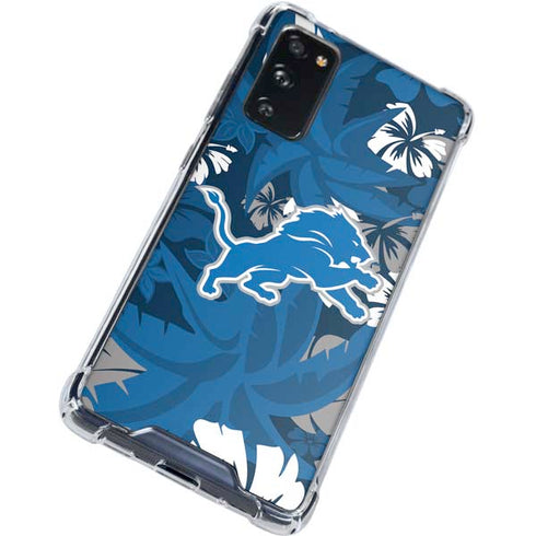 NFL Detroit Lions Tropical Print Galaxy S20 FE Clear Case
