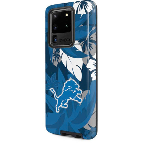 NFL Detroit Lions Tropical Print Galaxy S20 Ultra 5G Pro Case