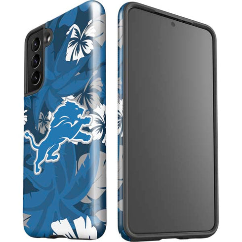 NFL Detroit Lions Tropical Print Galaxy S21 5G Pro Case