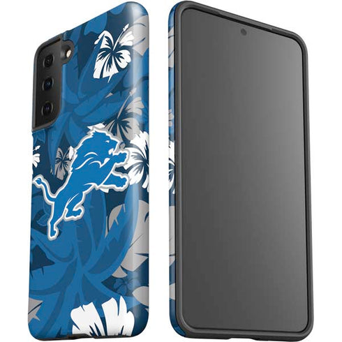 NFL Detroit Lions Tropical Print Galaxy S21 FE Pro Case