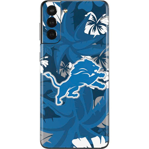 NFL Detroit Lions Tropical Print Galaxy S21 Plus 5G Skin
