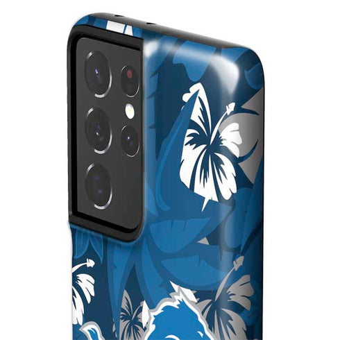NFL Detroit Lions Tropical Print Galaxy S21 Ultra 5G Pro Case