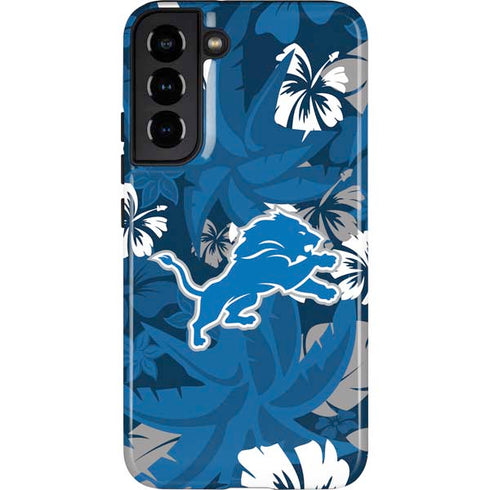 NFL Detroit Lions Tropical Print Galaxy S22 Plus Pro Case