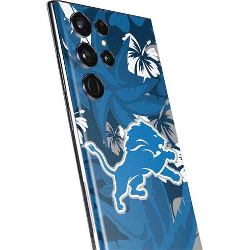 NFL Detroit Lions Tropical Print Galaxy S22 Ultra Skin