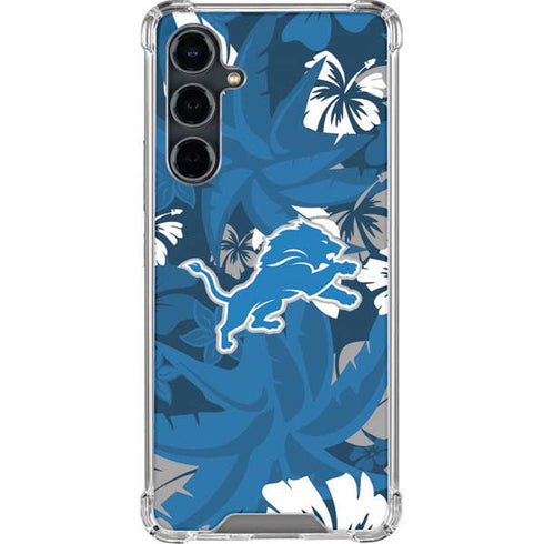 NFL Detroit Lions Tropical Print Galaxy S23 FE Clear Case