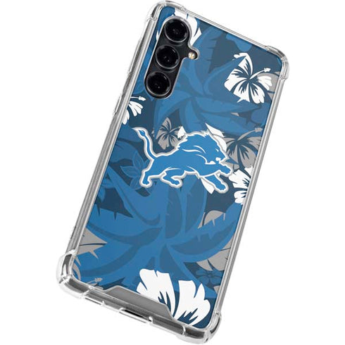 NFL Detroit Lions Tropical Print Galaxy S23 FE Clear Case