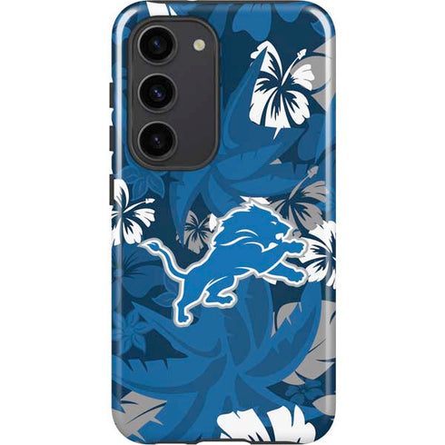 NFL Detroit Lions Tropical Print Galaxy S23 Pro Case