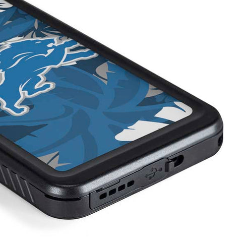 NFL Detroit Lions Tropical Print Galaxy S23 Waterproof Case