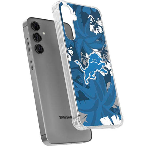 NFL Detroit Lions Tropical Print Galaxy S24 Plus Clear Case