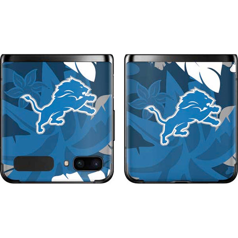 NFL Detroit Lions Tropical Print Galaxy Z Flip Skin