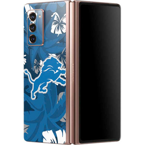 NFL Detroit Lions Tropical Print Galaxy Z Fold2 5G Skin