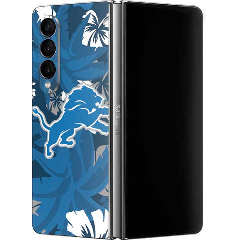 NFL Detroit Lions Tropical Print Galaxy Z Fold4 5G Skin