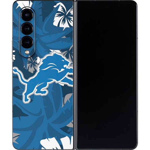 NFL Detroit Lions Tropical Print Galaxy Z Fold4 5G Skin