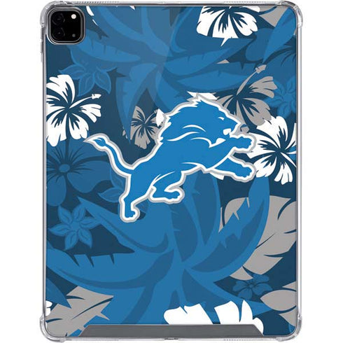 NFL Detroit Lions Tropical Print iPad Pro 12.9in (2020) Clear Case
