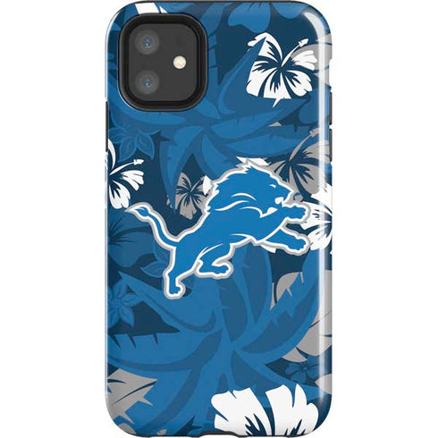 NFL Detroit Lions Tropical Print iPhone 11 Impact Case