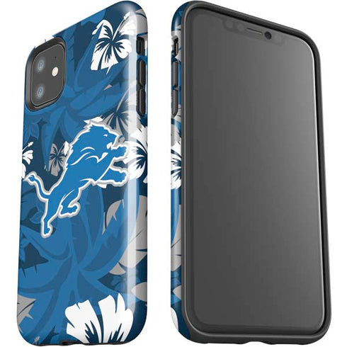 NFL Detroit Lions Tropical Print iPhone 11 Impact Case