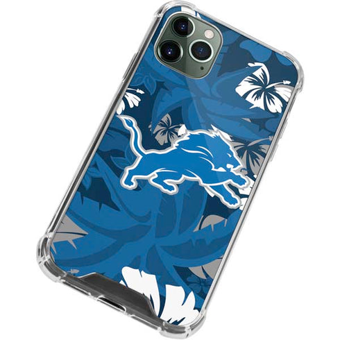 NFL Detroit Lions Tropical Print iPhone 11 Pro Max Clear Case